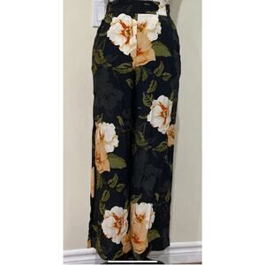 Aritzia Wilfred Faun Pants Floral Wide Leg Cropped Size XS